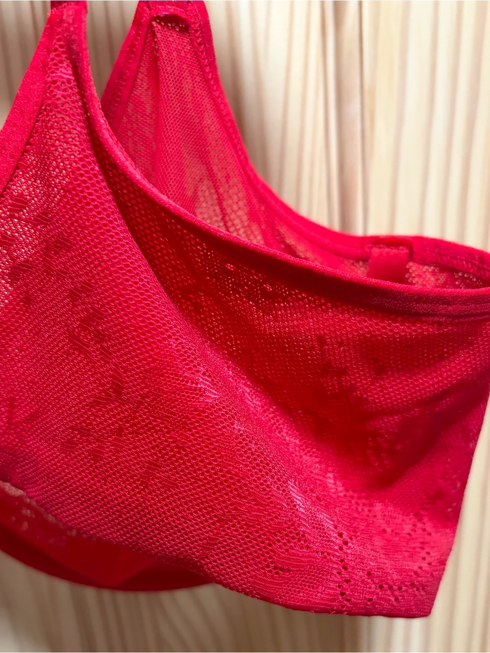 Red Sheer Sexy Floral Demi Underwire Bra NWT - Picture 3 of 8
